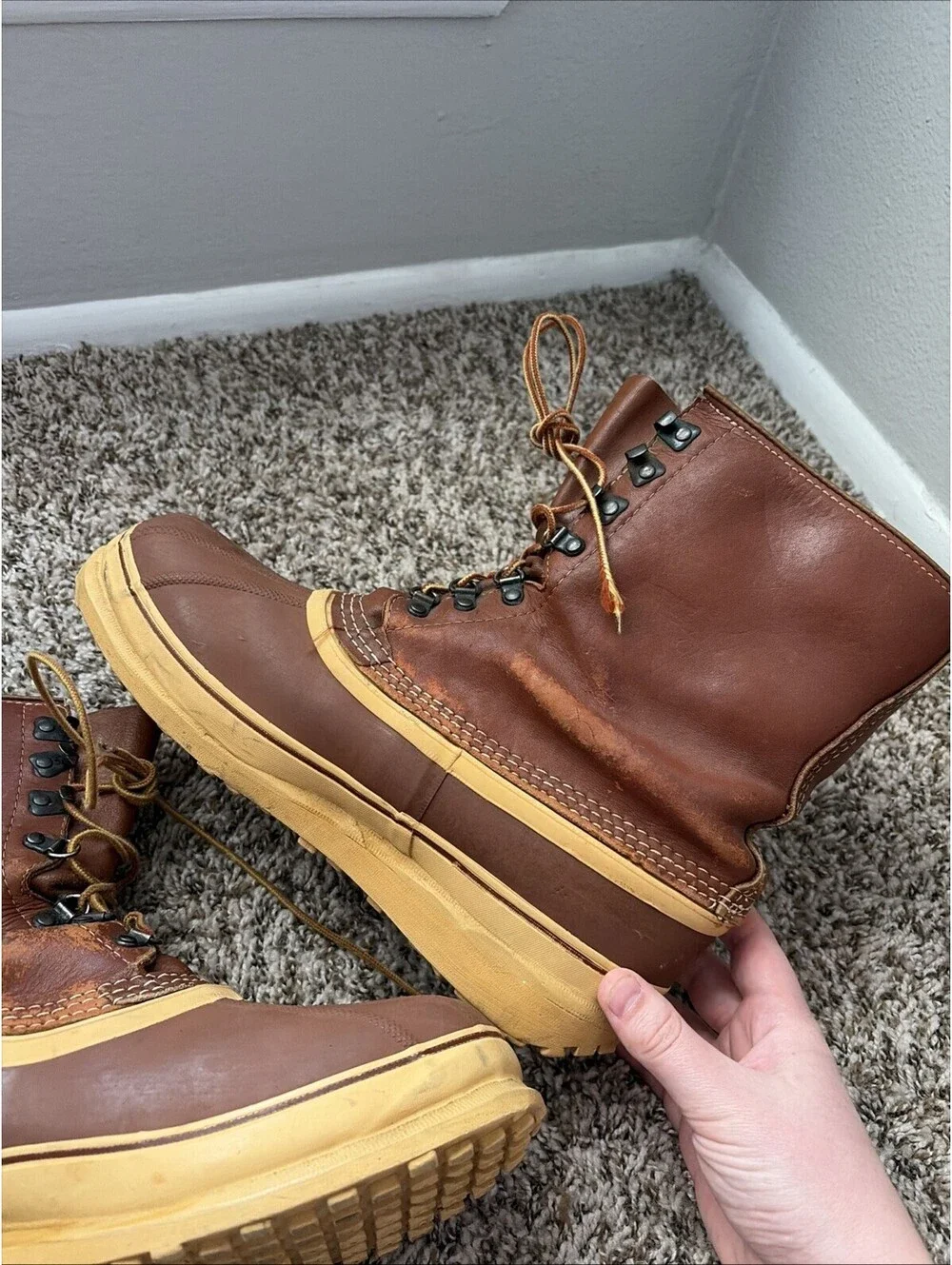 Vintage Sorel Champion Kaufman Boots Men’s Brown Leather Snow Winter Made Canada